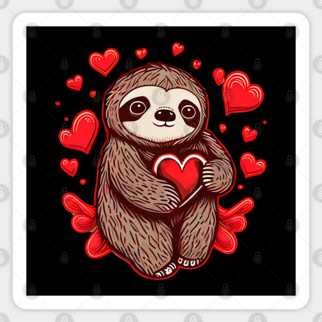 Sloth Valentines Sticker by pako-valor